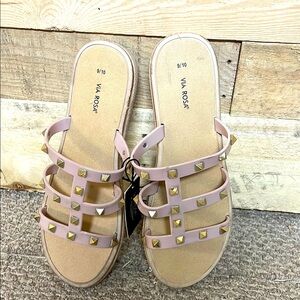 Via Rose size 9/10 Pink Studded Jelly Sandals